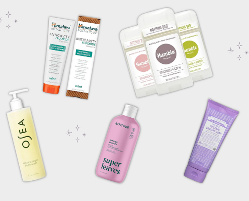 low-tox items you'll find in my bathroom! cover photo collage