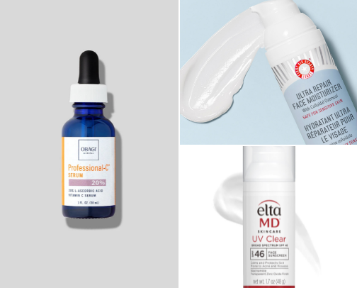 Skin care products cover photo collage
