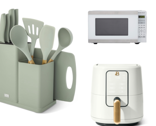 Home gadgets and cleaning cover photo collage