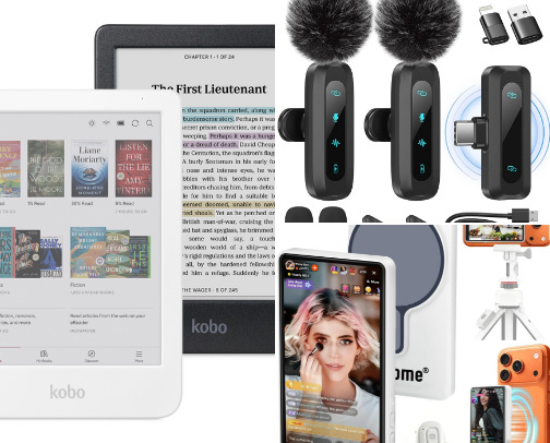 📱| tech items + must haves cover photo collage