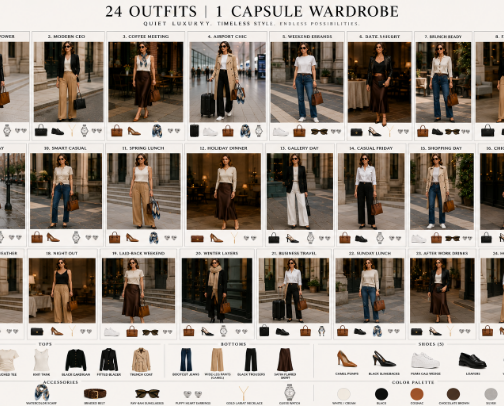 Quiet Luxury Capsule Wardrobe for Women cover photo collage