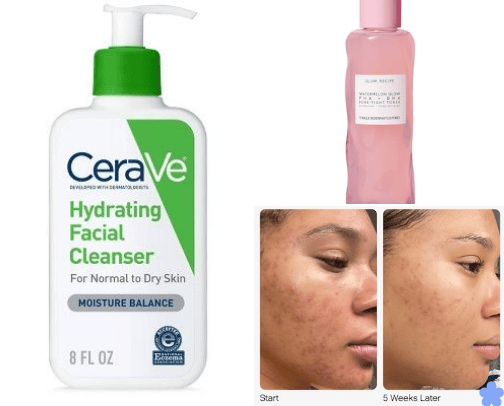skincare routine cover photo collage