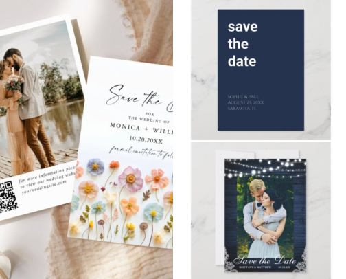 Beautiful Save the Dates for weddings and graduations cover photo collage
