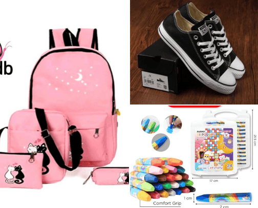 back to school suply cover photo collage