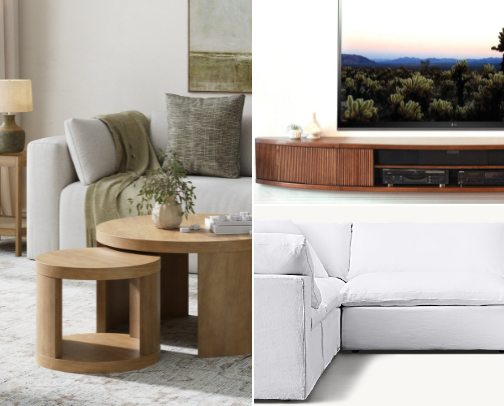 Cozy Hotel-Vibe Living Room cover photo collage