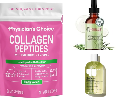 🌿 My Real Hair Growth Routine | Healthy, Strong & Defined Hair Essentials cover photo collage