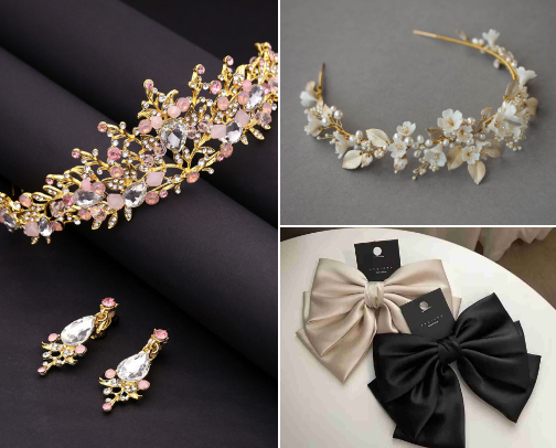 Hair accessories cover photo collage