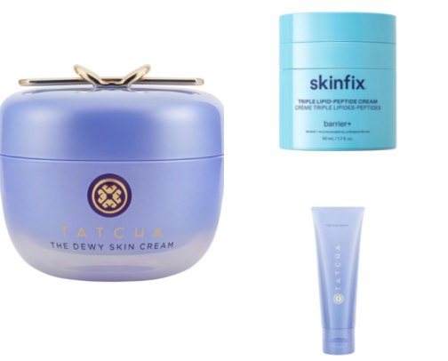 Skincare products for dry skin cover photo collage