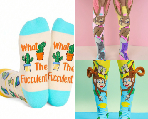 Crazy cute funny socks cover photo collage