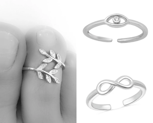 Sterling Silver toe rings cover photo collage