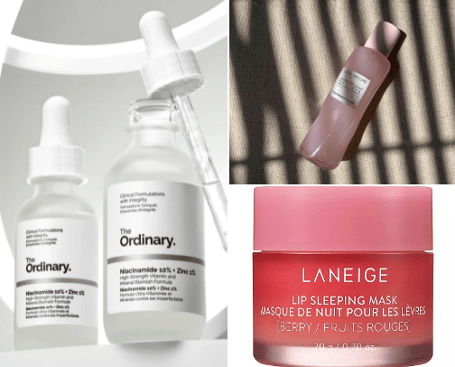 skincare products cover photo collage