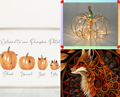 Etsy UK  - Autumn Decor cover photo collage