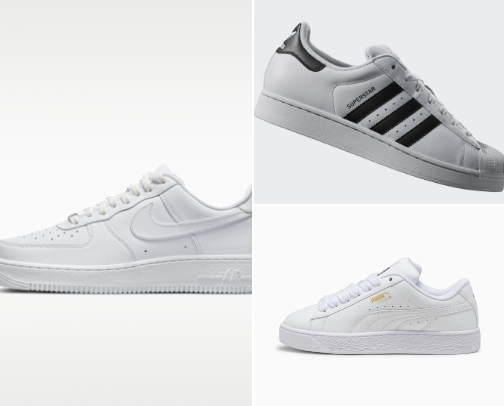 Best white sneakers for school cover photo collage
