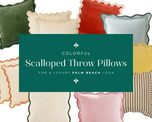 Scalloped Pillows for a Luxury Palm Beach Look ✨🌴 cover photo collage