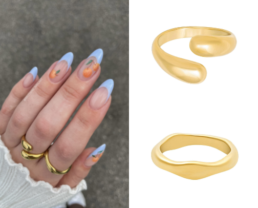 🍊🩵 realistic orange fruit nails cover photo collage