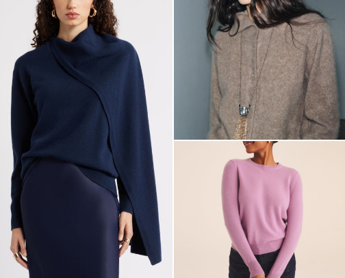 Luxurious Sweaters in Natural Fibers cover photo collage