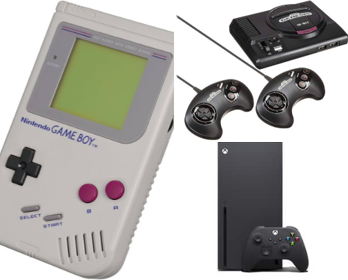 Electronics and gaming consokes cover photo collage