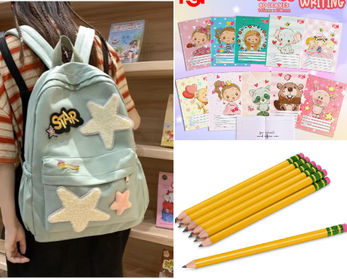 back to school things cover photo collage
