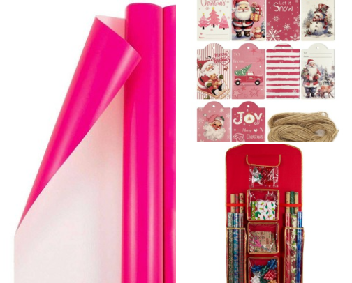Pretty Holiday Gift Wrap & Organized Gifting Essentials cover photo collage