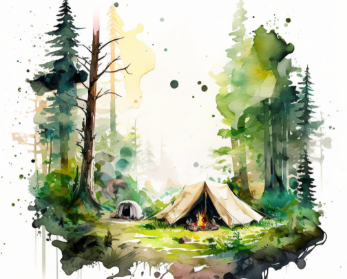 WHO LIKES CAMPING? cover photo collage