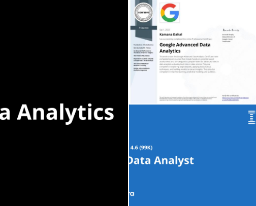 Best Coursera Courses for a Career in Data Analytics cover photo collage