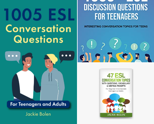 Save & Read - 1005 ESL Conversation Questions: For Teenagers and Adults (ESL Conversation and Discussion Questions) guide cover photo collage