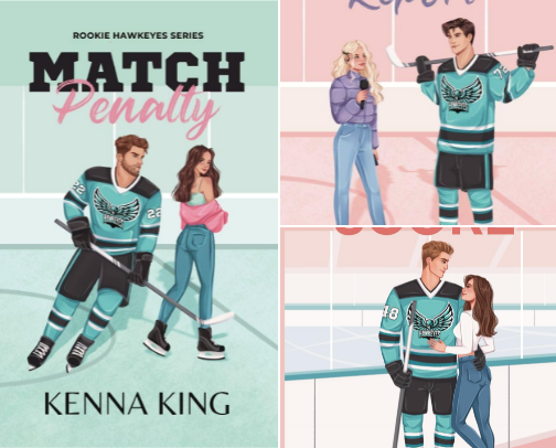 Save & Read - For Match Penalty: Coach's Daughter Hockey Romance (Rookie Hawkeyes Series Book 1) cover photo collage