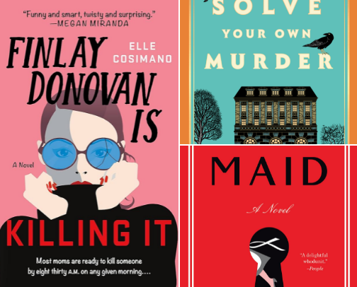 Mystery books for a rainy day ☕️⛈️ cover photo collage