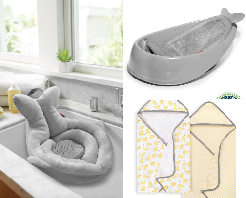 Baby bath time essentials cover photo collage