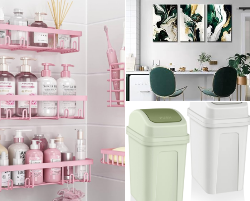 Pink and Green aesthetic Home Essentials😘 cover photo collage