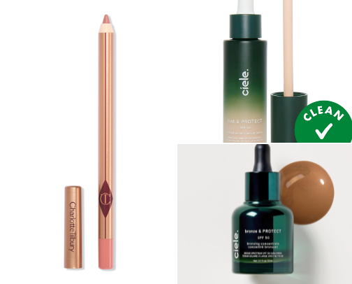 Deserted Island Makeup Bag Staples cover photo collage