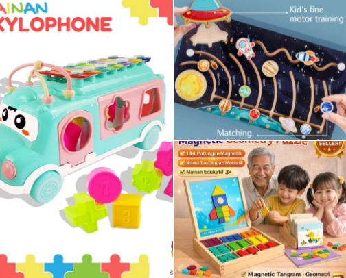 Toys for kids cover photo collage