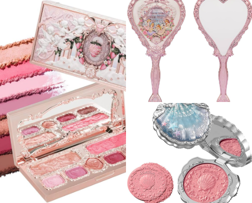 Whimsical makeup products ✨️ cover photo collage