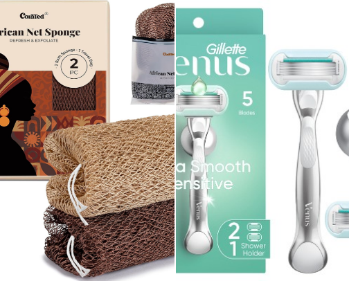 Bath accessories and products cover photo collage