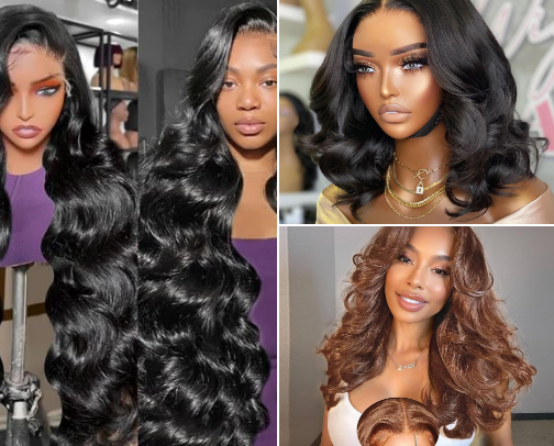 ✨ Wig Wonders: From Glueless to Lace Perfection ✨ cover photo collage