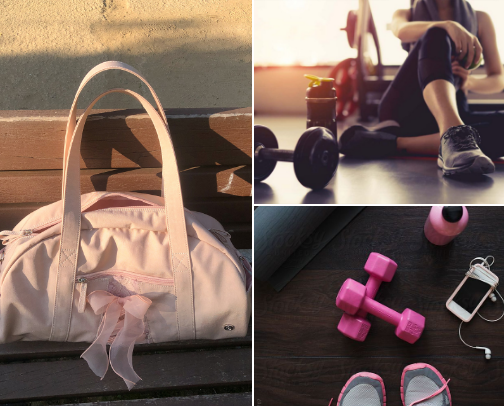 Gym bag essentials cover photo collage