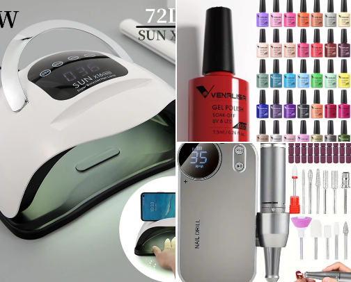 Everything you need for gel nails at home 💅🏻 cover photo collage