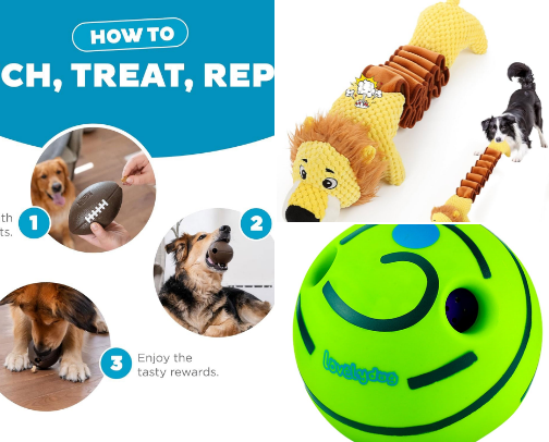 My dogs favorite toys cover photo collage