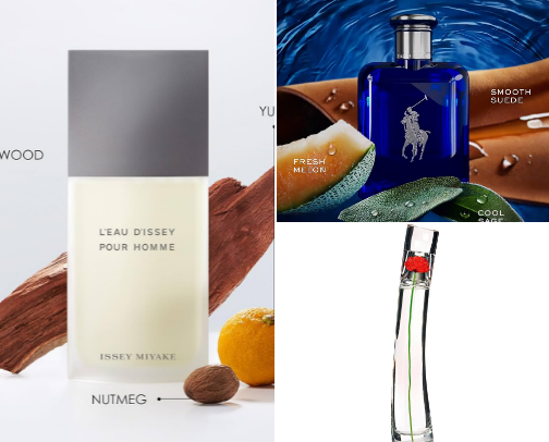 perfumes and fragrances cover photo collage