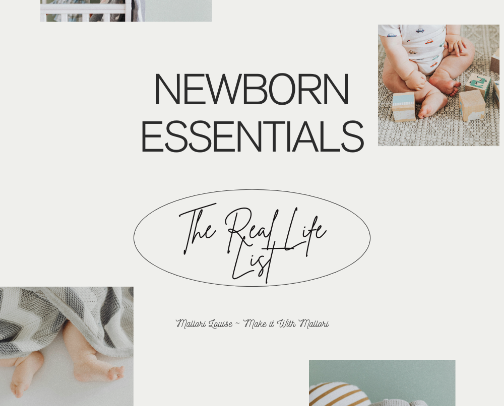 Newborn Essentials: No Gimmicks, Just Necessities. cover photo collage