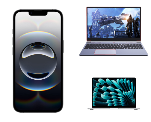 “Tech We Can’t Live Without 👩‍💻📱💻🎧” cover photo collage