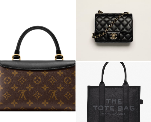 Luxury handbags cover photo collage
