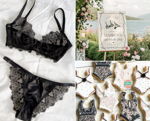 Black Lace Lingerie Party Ideas cover photo collage