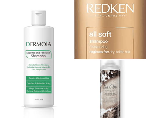 Dry and regular shampoos cover photo collage