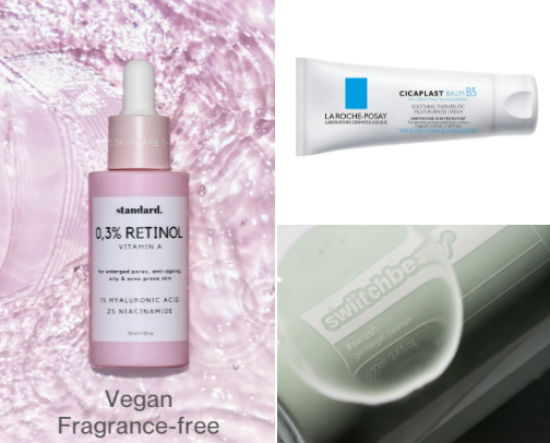 Fav Skin care products cover photo collage
