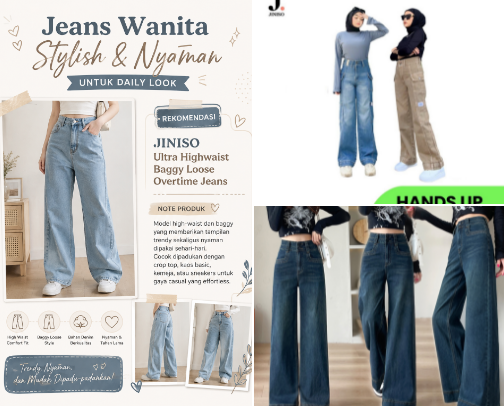 Jeans Wanita Stylish & Nyaman untuk Daily Look cover photo collage
