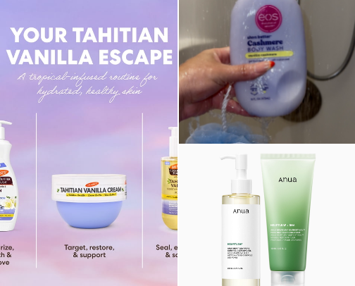 Moisturizer, skin oil & Body care products cover photo collage