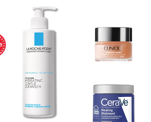 Skincare for dry, acne prone skin with rosacea cover photo collage