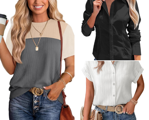 Comfy Casual Work Tops from Amazon cover photo collage