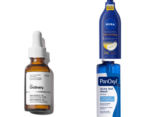 Basic skincare routine for PIE (post flammatory hyperpigmentation) cover photo collage